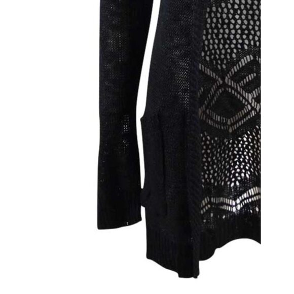 Hooked Up By Iot Juniors' Side-Tie Cardigan Black Size S - Picture 4 of 9